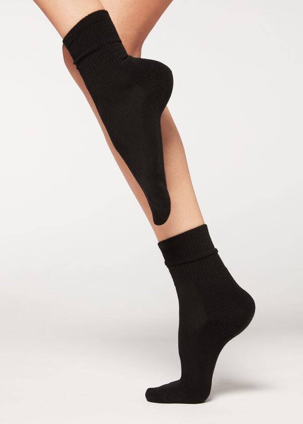 Sosete Calzedonia Cashmere Sport Scurte Dama Negrii | RO2361JJ