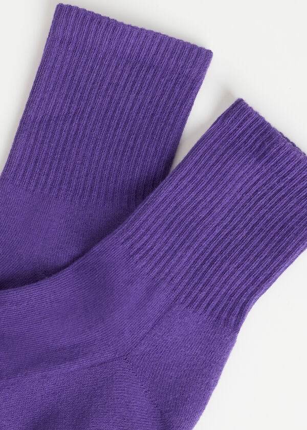 Sosete Calzedonia Crew Sport Barbati Violet | RO2843OR