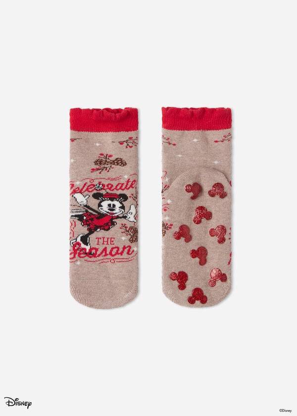 Sosete Calzedonia Non-slip Disney Minnie Mouse Christmas Scurte Copii Maro | RO3117KI