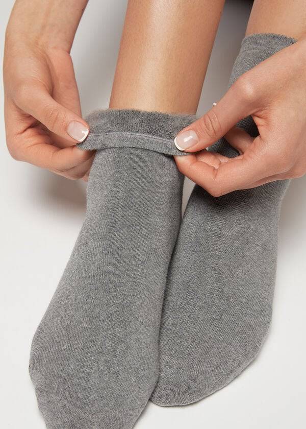 Sosete Calzedonia Scurte Bumbac Thermal Dama Gri | RO2493GL