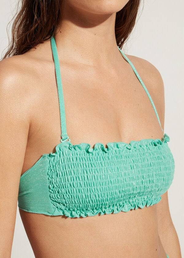 Topuri De Bikini Calzedonia Bandeau Formentera Dama Verzi | RO1689WY