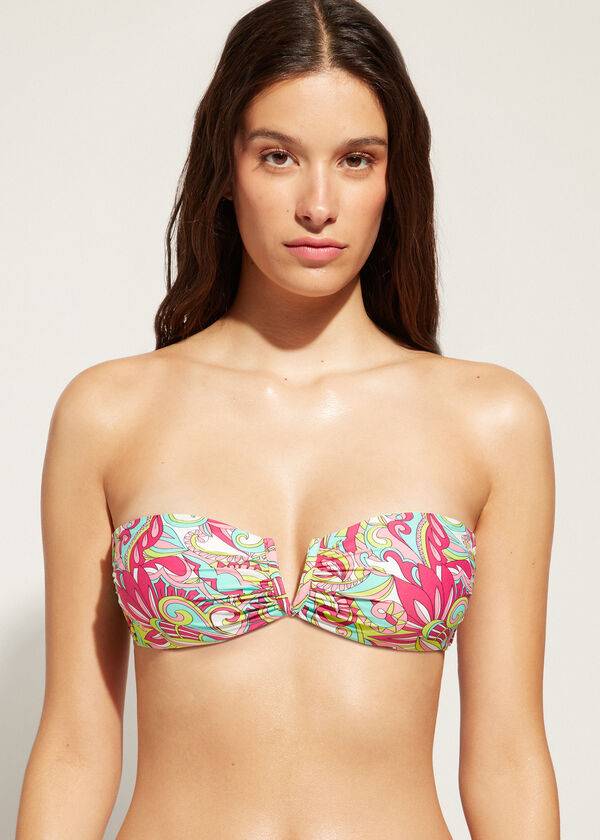 Topuri De Bikini Calzedonia Bandeau Londra Dama Roz | RO1696OR