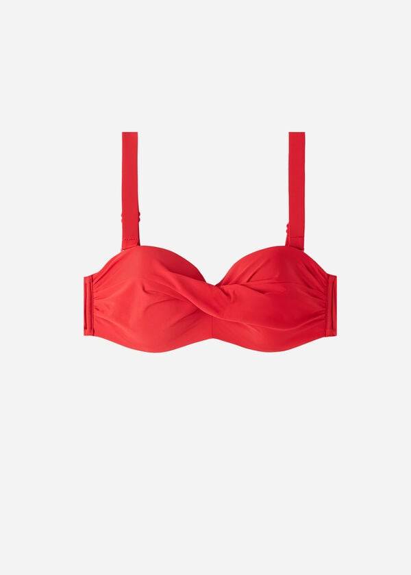 Topuri De Bikini Calzedonia Căptușită Bandeau Indonesia Strapless Dama Rosii | RO1812XF