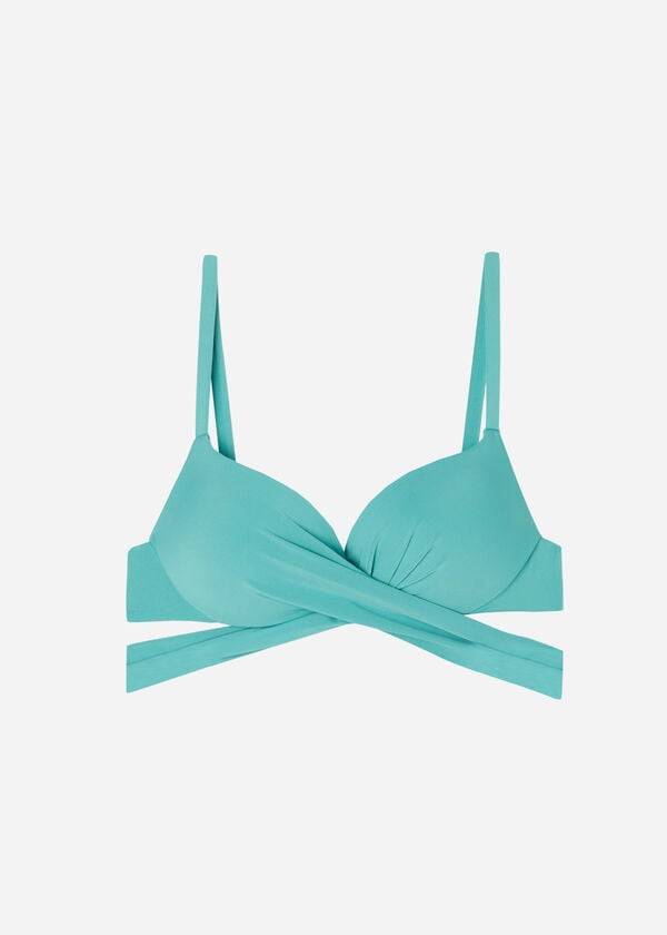 Topuri De Bikini Calzedonia Căptușită Push Up Indonesia Eco Dama Turcoaz | RO1818QZ