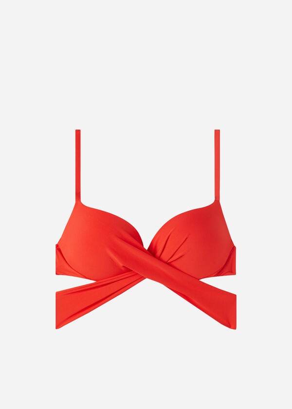 Topuri De Bikini Calzedonia Căptușită Push Up Indonesia Eco Dama Rosii | RO1819WY