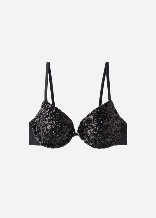 Topuri De Bikini Calzedonia Căptușită Push-Up Cannes rosa Dama Negrii | RO1843MA