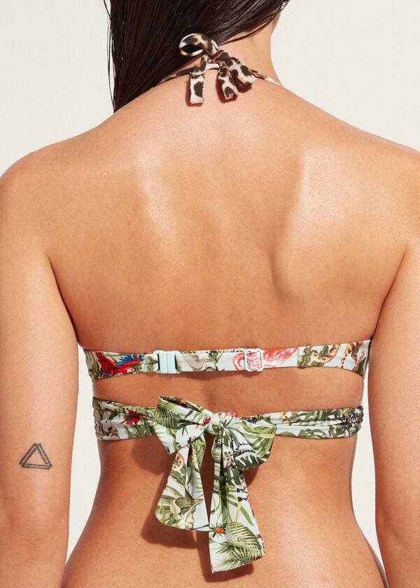 Topuri De Bikini Calzedonia Căptușită Push-Up Nairobi Eco Dama Verzi | RO1871WY