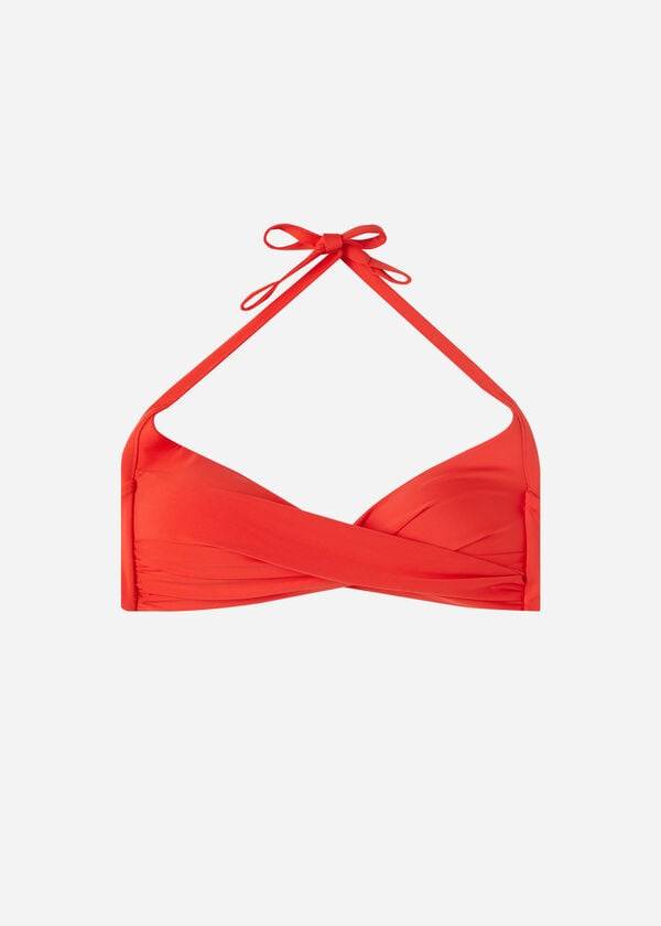 Topuri De Bikini Calzedonia Căptușită Triangle Indonesia Eco Dama Rosii | RO1906AP