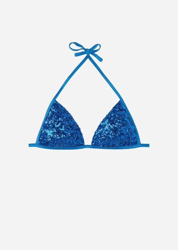 Topuri De Bikini Calzedonia Graduated Căptușită Triangle Cannes Dama Albastri | RO1735CE