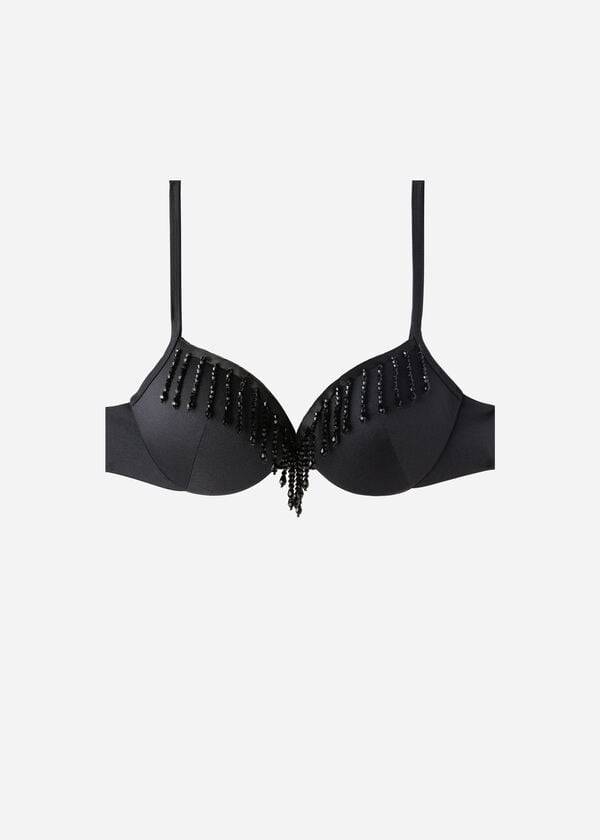 Topuri De Bikini Calzedonia Lightly Căptușită Push-up Taipei Dama Negrii | RO1777SO