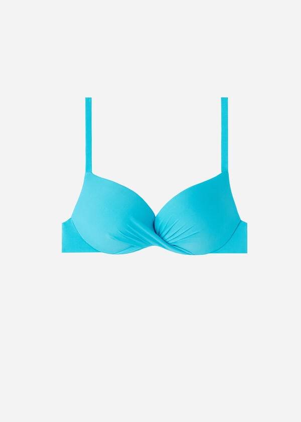 Topuri De Bikini Calzedonia Soft Graduated Super Căptușită Push-up Indonesia Dama Turcoaz | RO1960DN