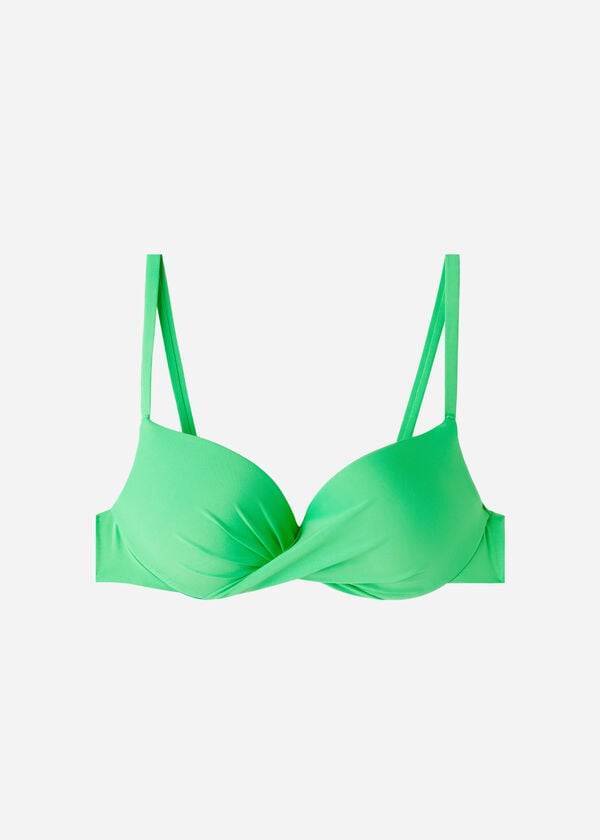 Topuri De Bikini Calzedonia Soft Graduated Super Căptușită Push-up Indonesia Eco Dama Verzi | RO1962GL